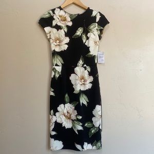 Black Dress with Floral Print size small NWT
